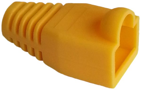 Manicotto antipiega giallo, per spina RJ45, diritta