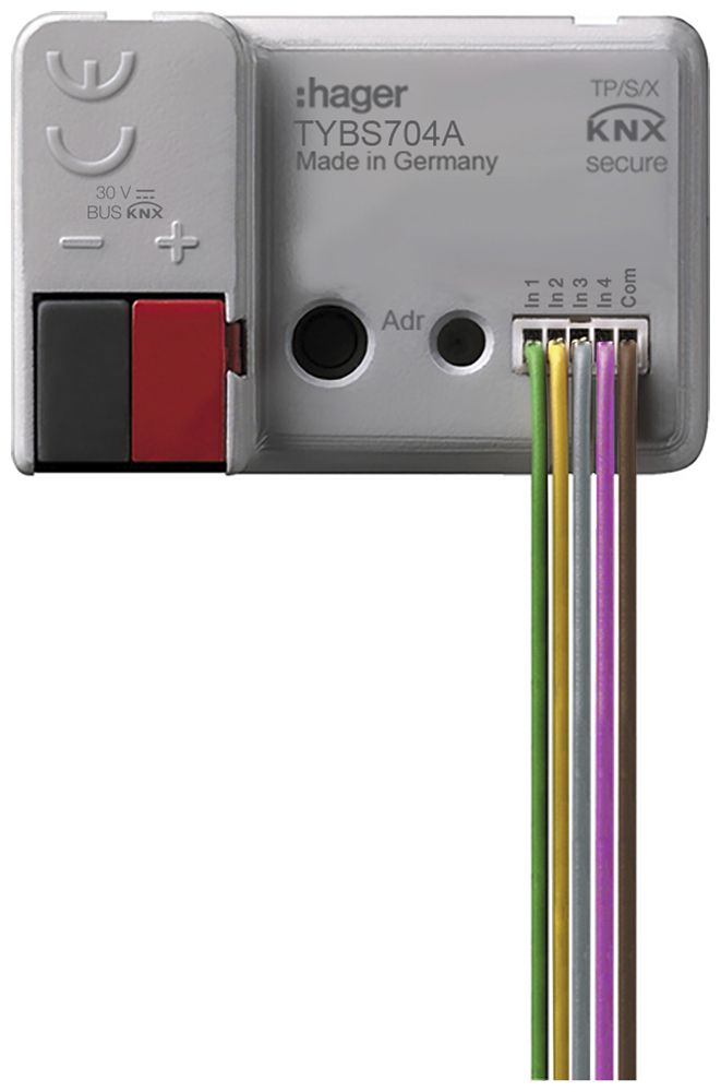 EB-Binäreingang Hager TYBS704A KNX Secure 4-fach/4 LED