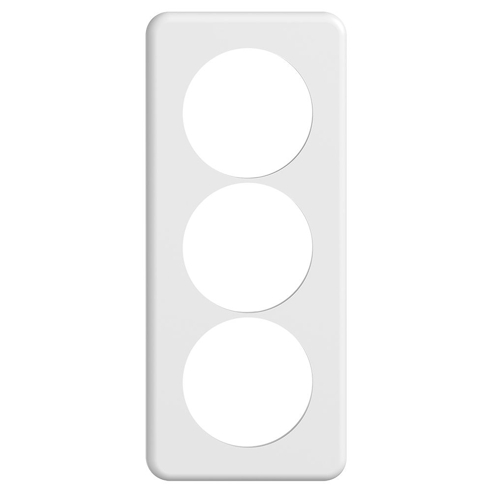 Abdeckplatte STANDARDdue 3×1 weiss 3×Ø58