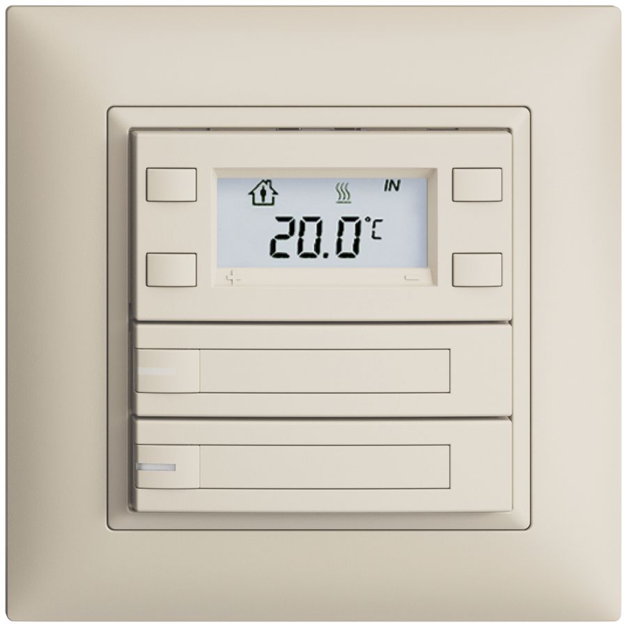 Poussoir RTH ENC KNX 2× EDIZIOdue FMI crema, avec pap.+LED RGB