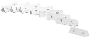 Bezeichnungsschild EDIZIOdue colore 1…16, für Flachauslass, 8 Stück, weiss