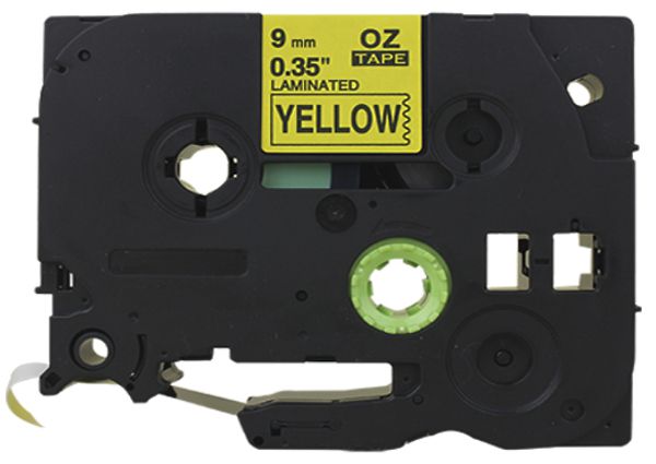 Cassetta nastro compatibile con OZE-621, 9mm×8m, giallo/nero