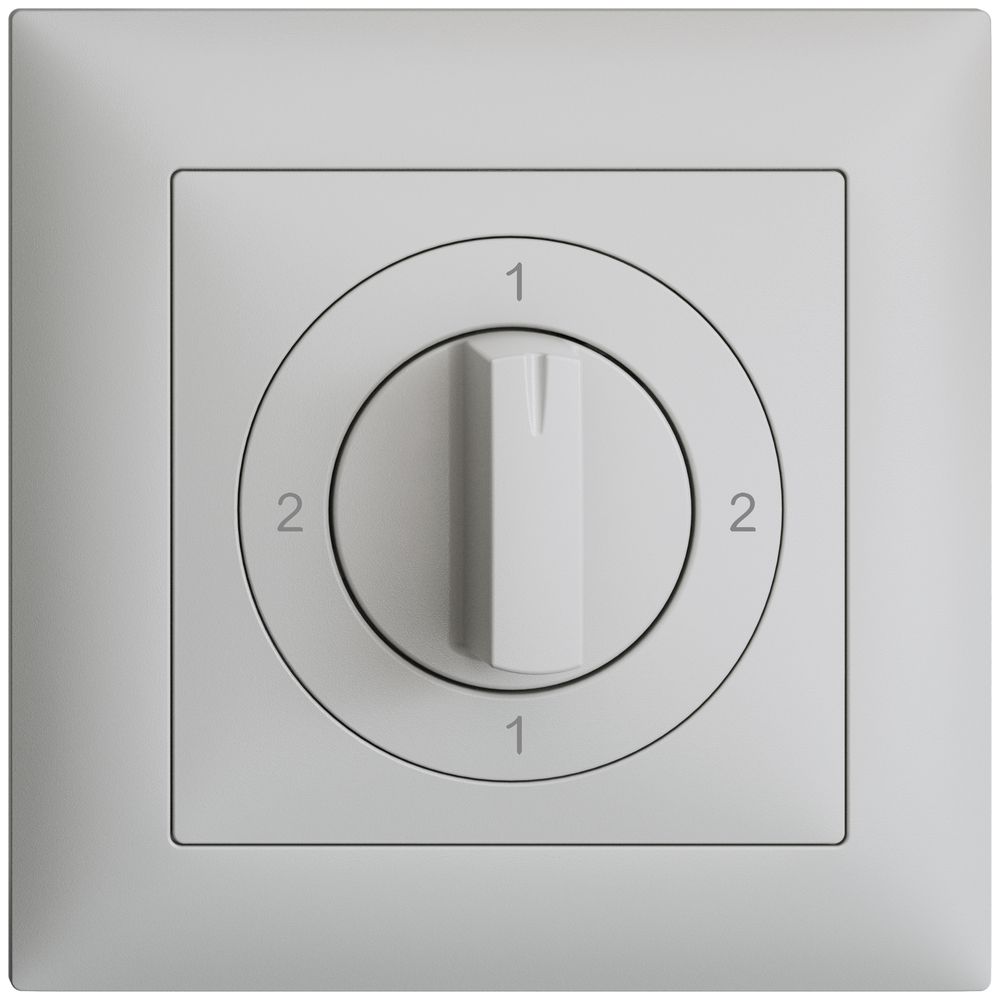 Frontset EDIZIOdue 2-1-2-1 hellgrau 88×88mm für Drehschalter