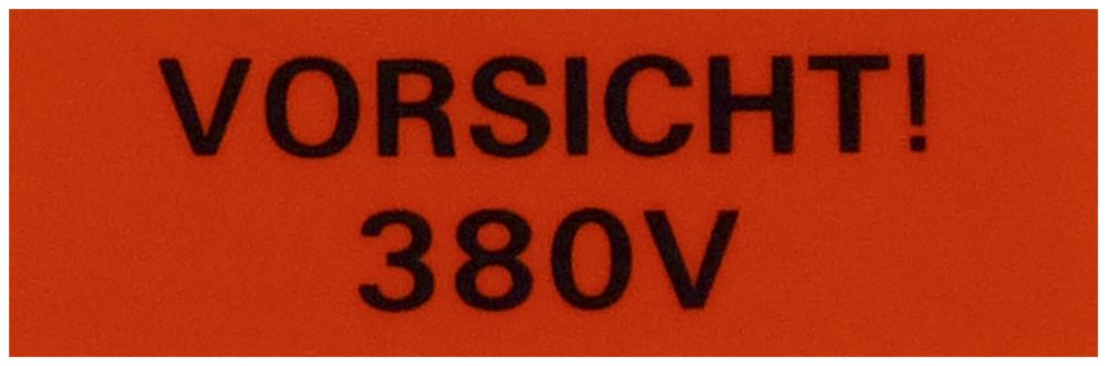 Klebeschild (Vorsicht 380V) 60×20mm