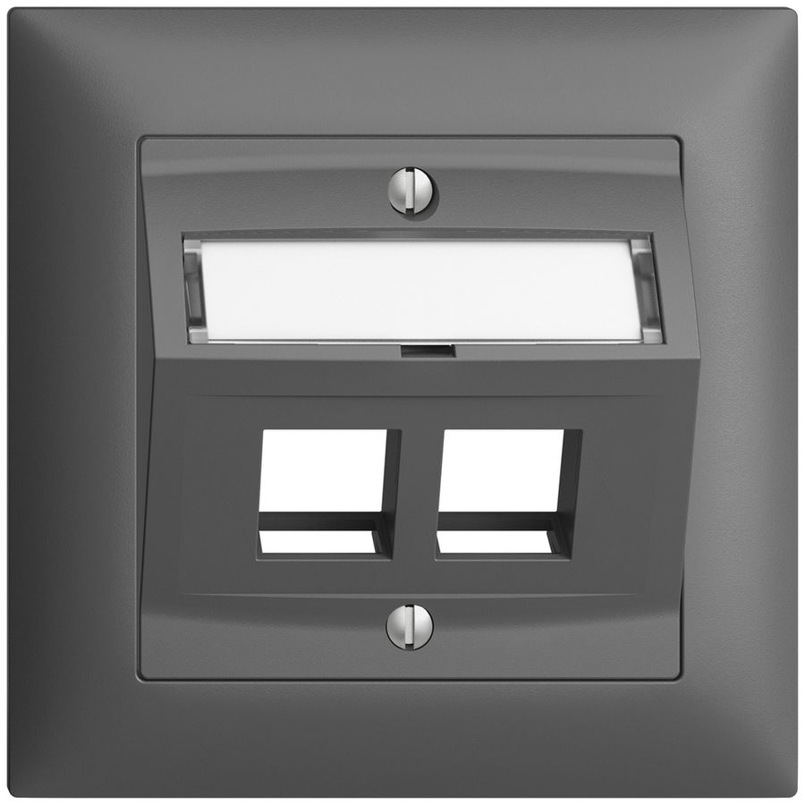 Kit montaggio INC Edue FMI, c.cappa d.uscita obliqua, p.2×Keystone, grigio scuro