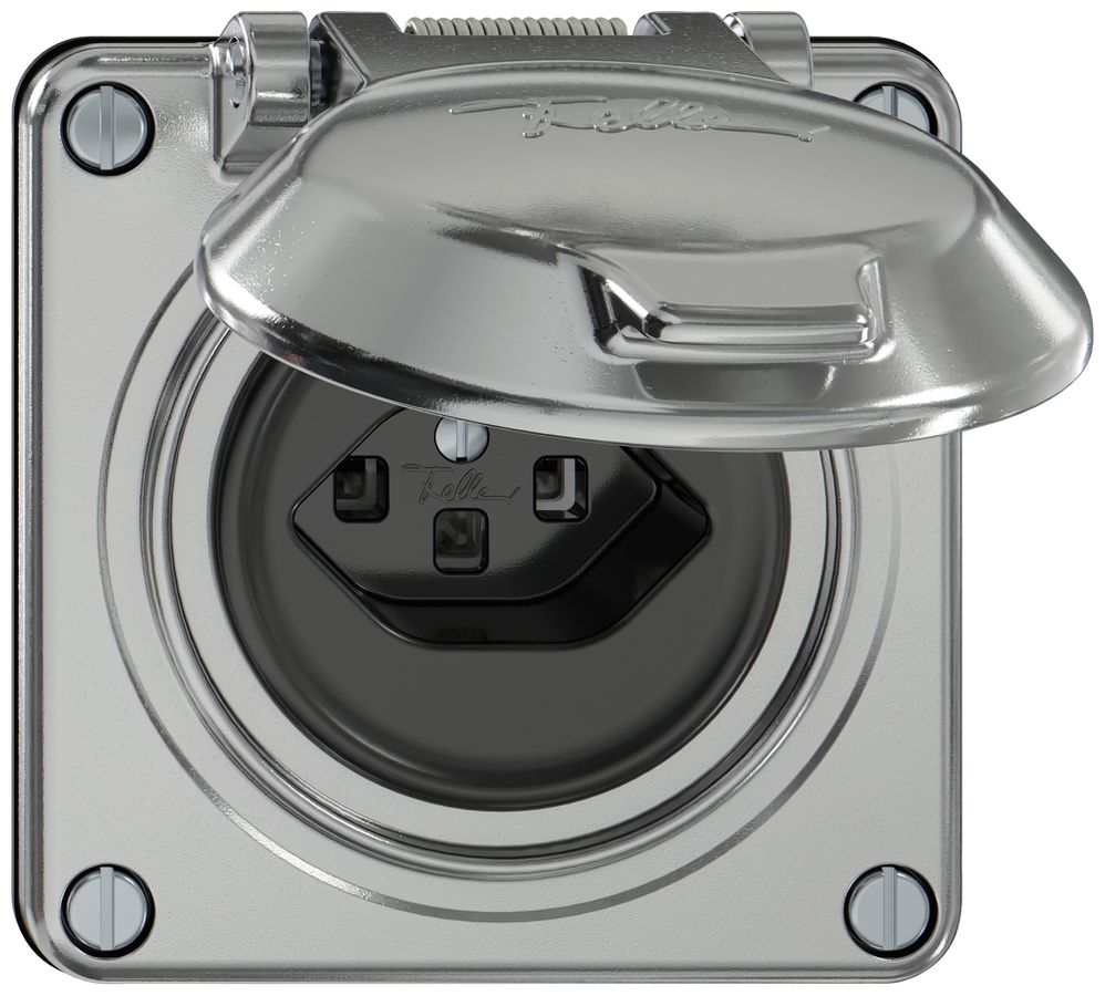 Presa ELEMENT SNAPFIX® 1×tipo 23 16A 250V con coperchio IP20 all