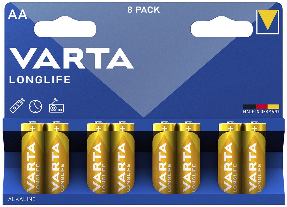 Pile VARTA Longlife AA blister à 8 pièces