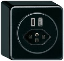 Presa di carica USB AP basico 18W PD 1×tipo A 1×tipo C tipo 23 nero