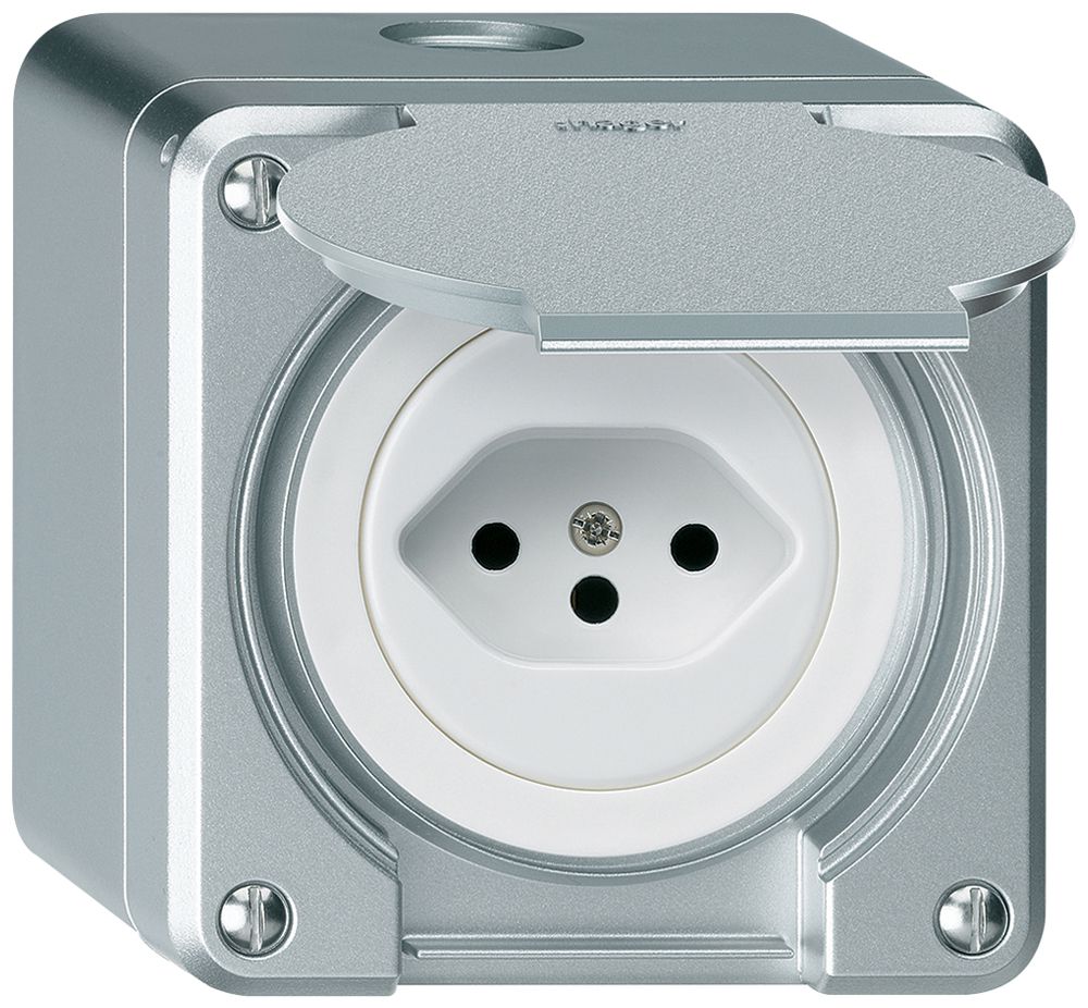 AP-Steckdose robusto Typ 13 aluminium