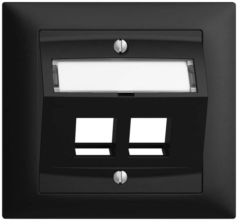 Kit de montage INC Edue FKE, avec capot de sortie oblique, pour 2×Keystone, noir