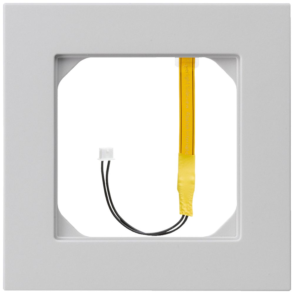 Cadre de recouvrement kallysto.pro 1×1 gris clair pour éclairage en coin vert