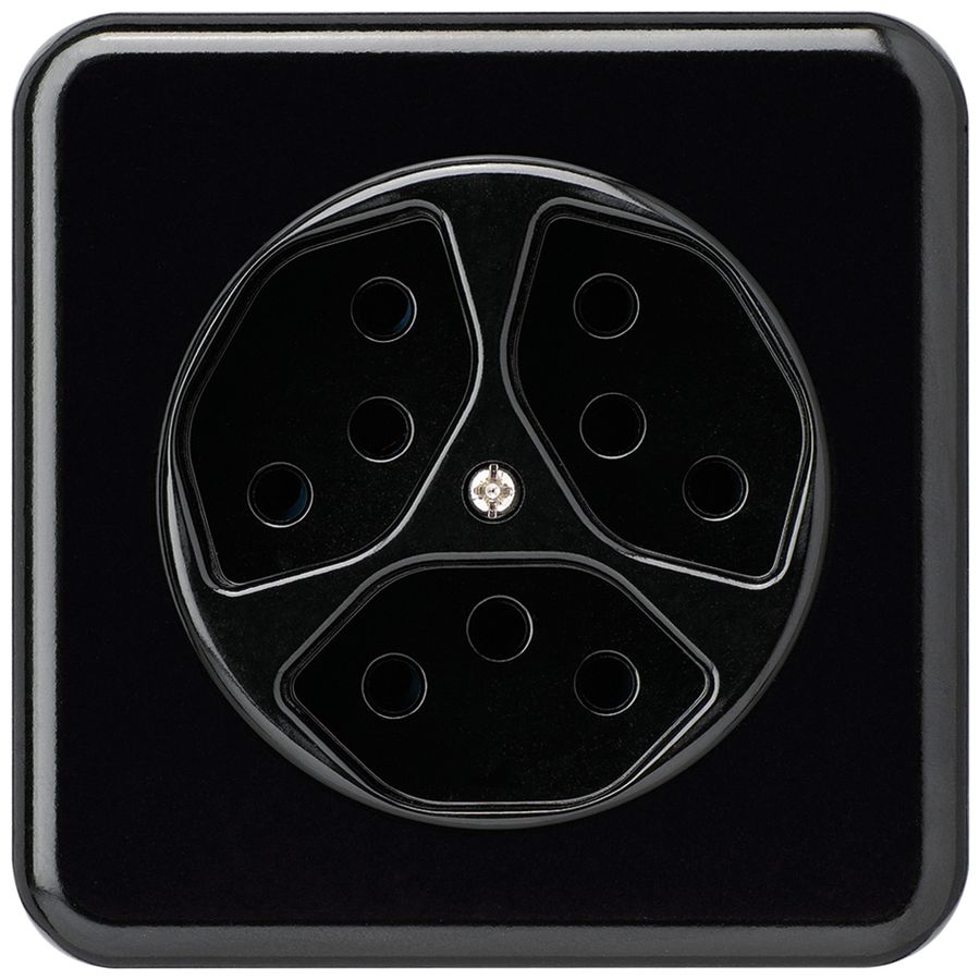 Presa INC basico 3×tipo 13 nero per BOMI