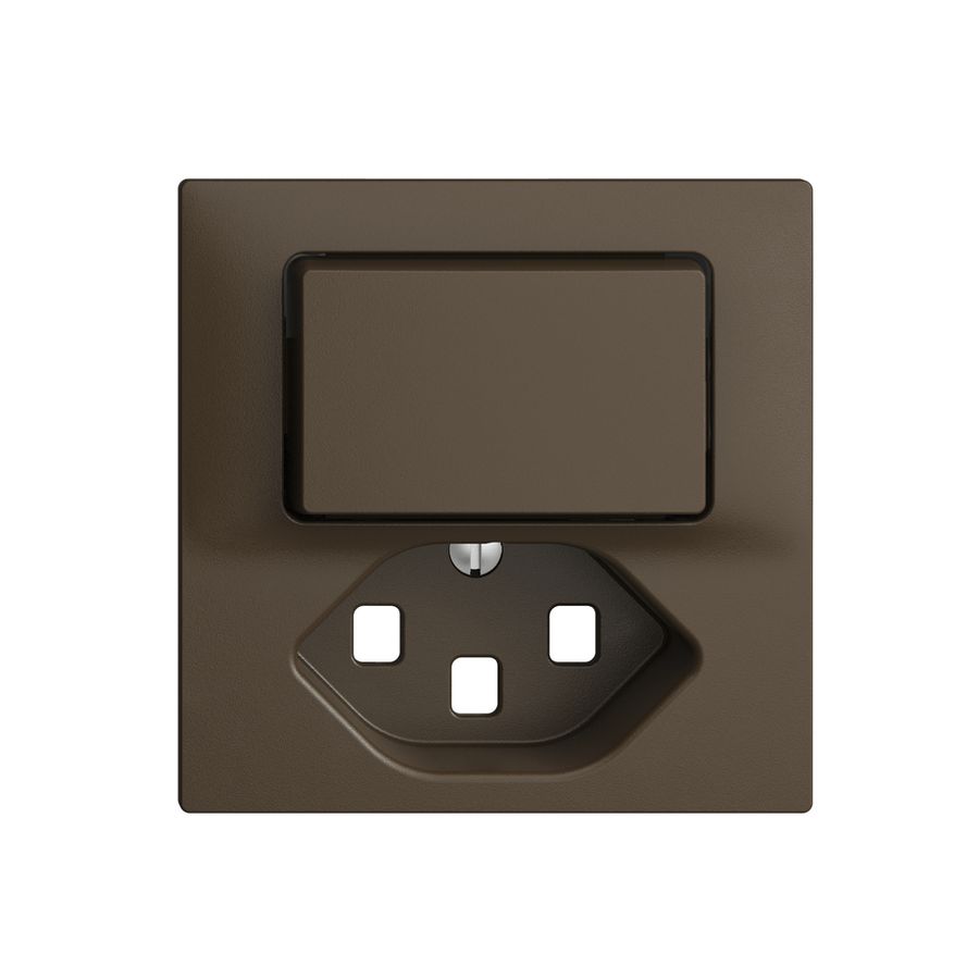 Frontset 60×60mm EDIZIOdue coffee T23, seitlich leuchtend