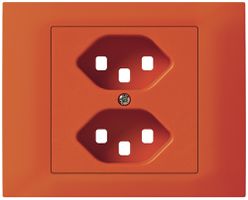 EB-Frontset kallysto f.Einbausteckdose G3 2×T23 Abdeckrahmen schraubbar orange