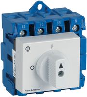 EB-Lasttrennschalter für DIN 4P, 32A, Front: 0-1, grau, 44×45mm, Griff grau