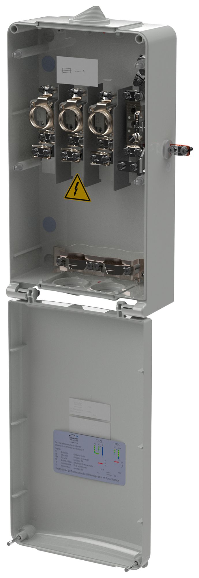 Coffret d’abonnés Rauscher & Stoecklin KH-60/2d/e triphasé 240×450×140mm