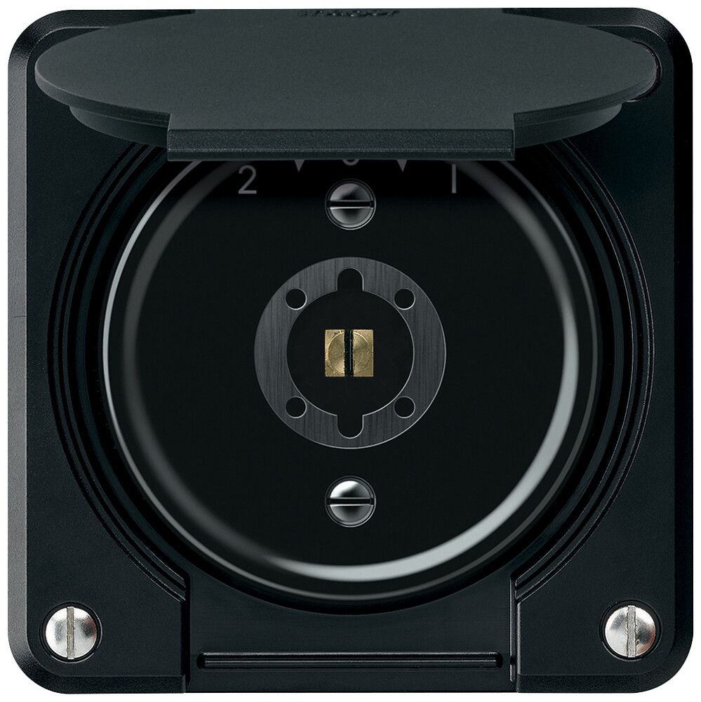 Contact pivotant à clé ENC robusto 1P 2NO 2CO 20A 250V 86×86mm noir