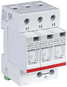 Parasurtension Flury DS 40VGS type 2+3, 3-pôles