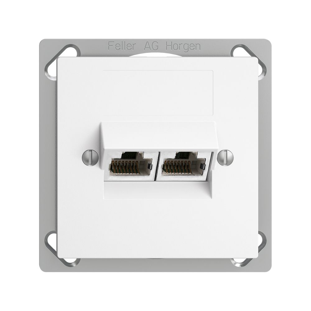 EB-Dose 2×RJ45/s 4P getr. EDIZIOdue weiss ITplus