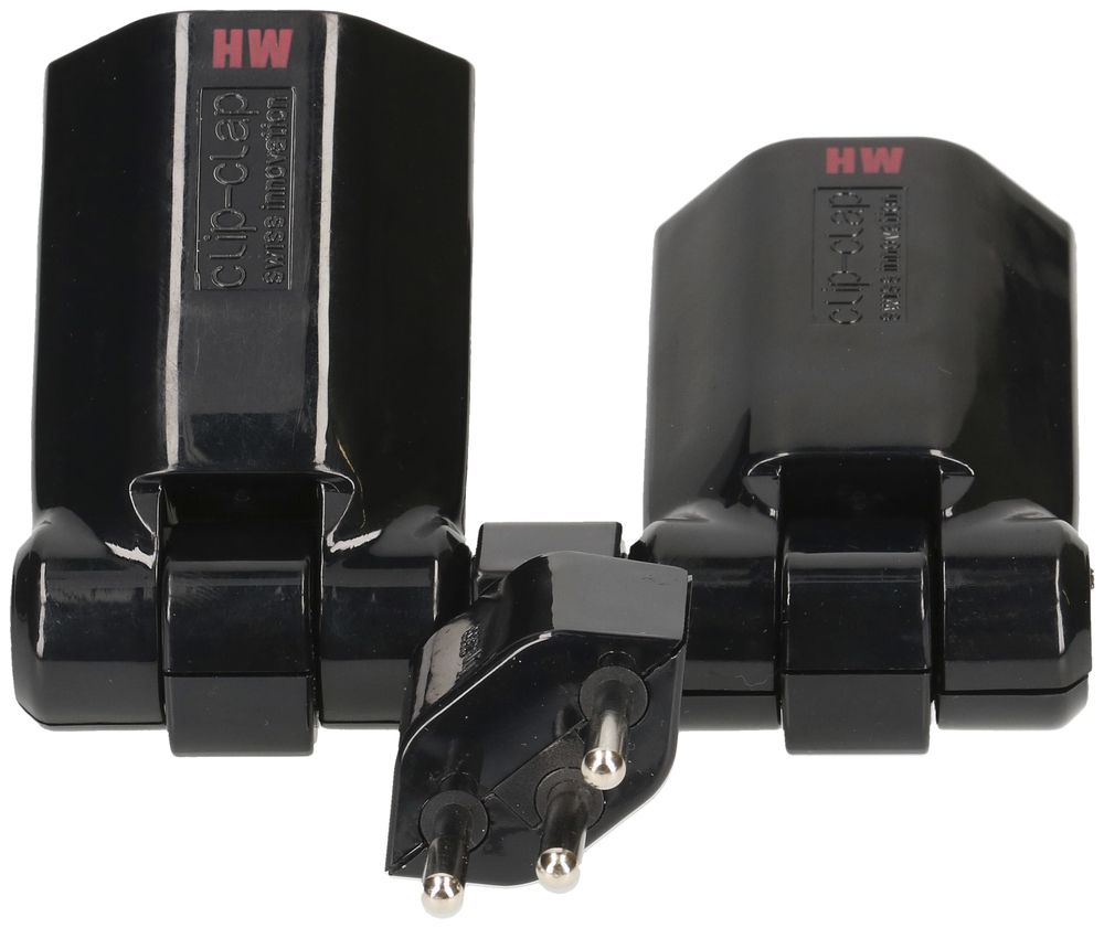 Mehrfachstecker MAX HAURI Clip-Clap 2×T13 schwarz mit Kinderschutz