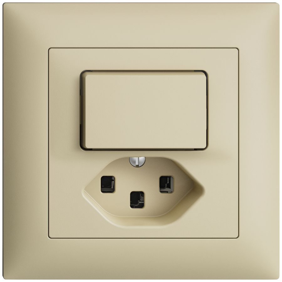 Combinazione INC 3/1L+T23 16A vanille EDIZIOdue