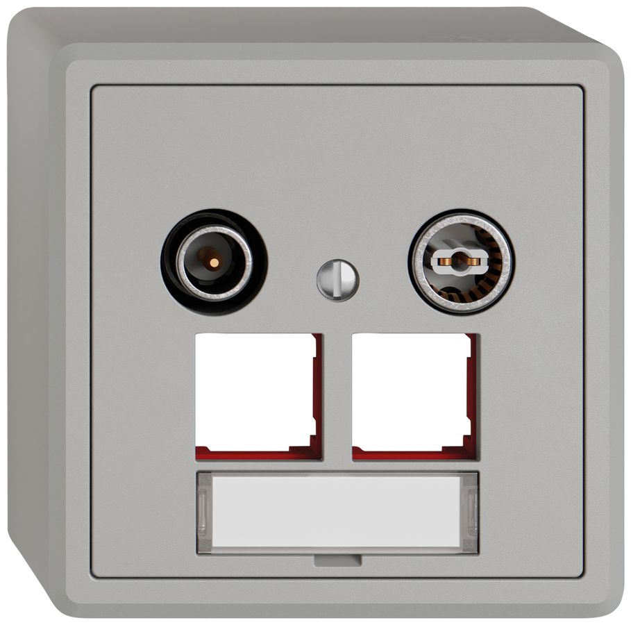 Prise multimédia AP TV-R EDIZIO.liv SNAPFIX® EASYNET p.2×RJ45 S-One 11dB grc