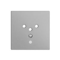 Frontplatte EDIZIOdue T12 silver 60×60mm mit Linse für Steckdose