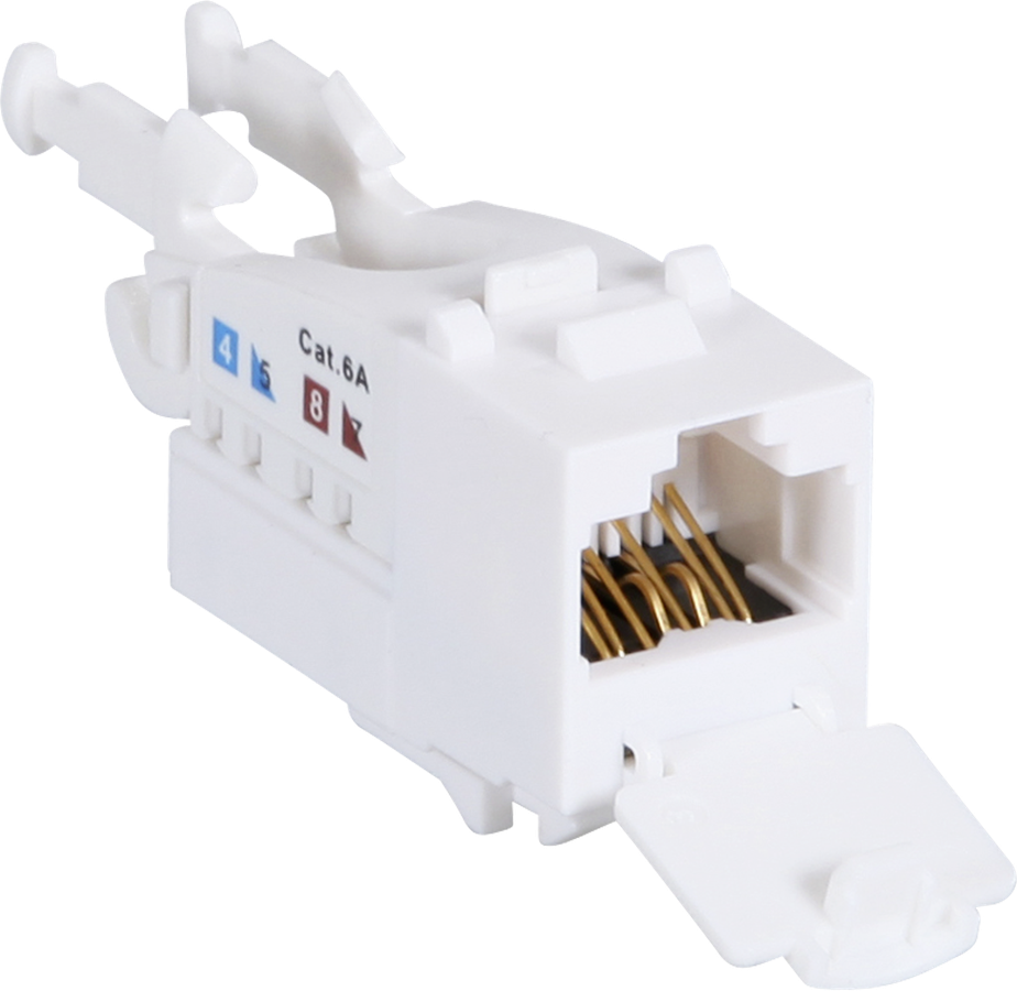 Connecteur ITplus6 RJ45/u cat.6A 10G avec couvercle blanc