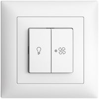 UP-Frontset EDIZIOdue weiss 88×88mm Druckknopf 2-fach