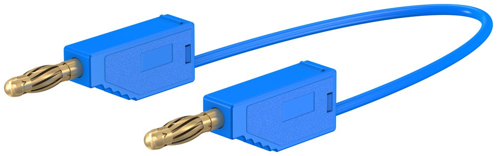 Câble de mesure silicone SML/150/23 fiche Ø4mm dorée, 1mm²×150cm, bleu