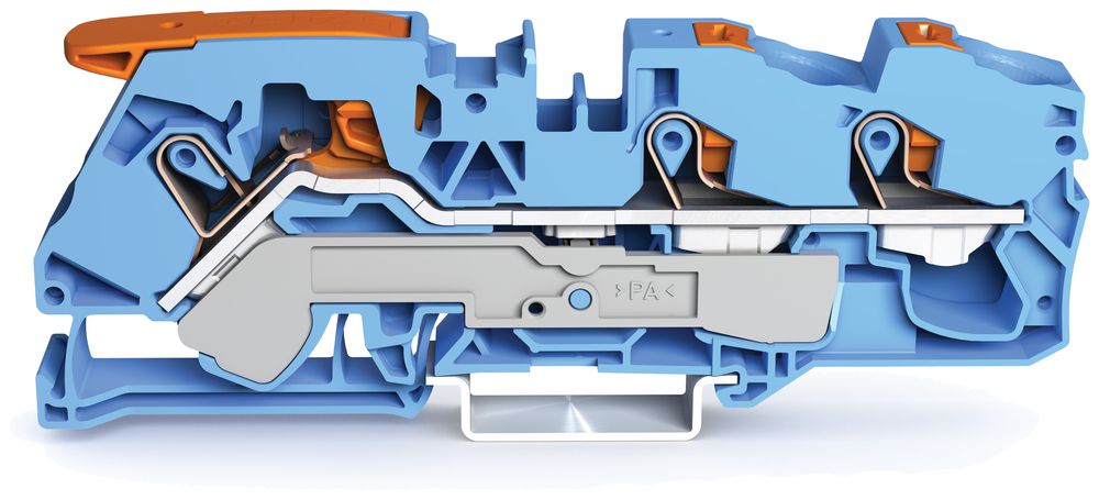 Borne de passage WAGO TopJob-S 16mm² 3L bleu série 2116