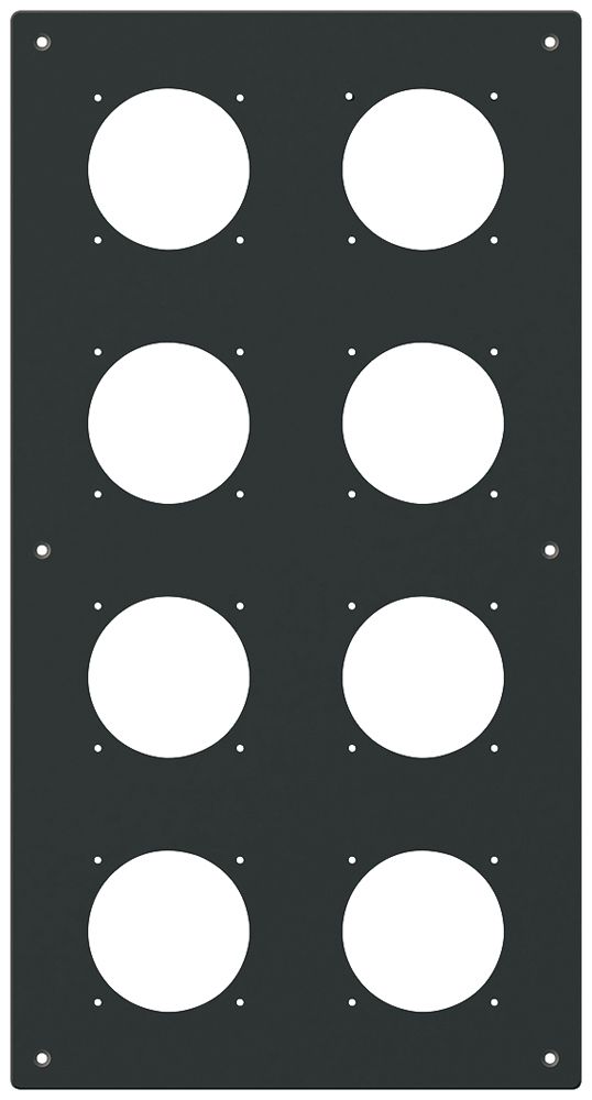 UP-Montageplatte robusto 4×2 Aluminium, schwarz