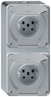 AP-Kombination robusto 2×1, 2×Steckdose T25 IP55 aluminium