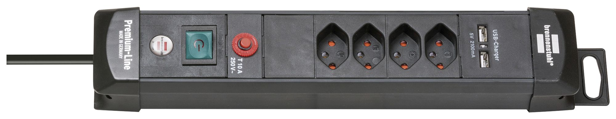 Prise multiple cleverLINE interrupteur suspension4×T13 2×USB 3mH05VV-F3×1.5mm²no