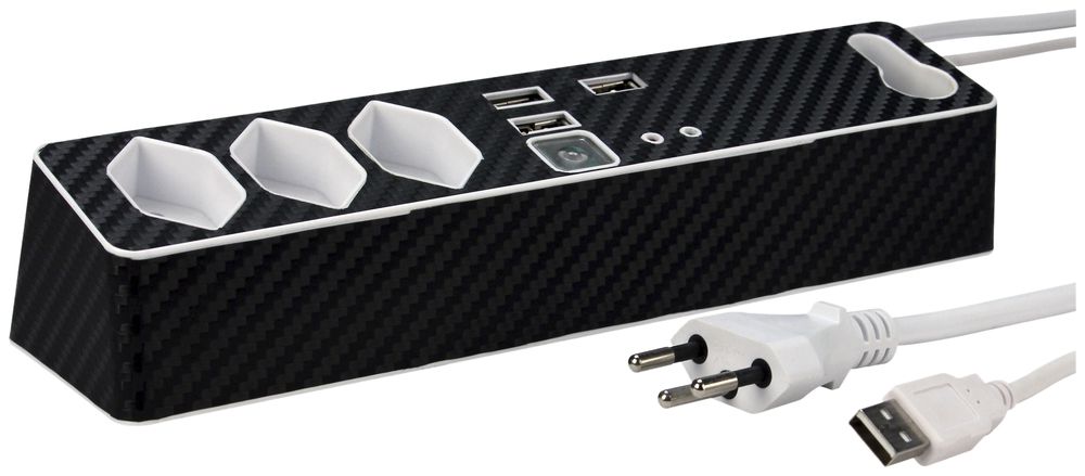 Steckdosenleiste STEBA DESK CONTROL AGENT 3×T13+2×USB 2m