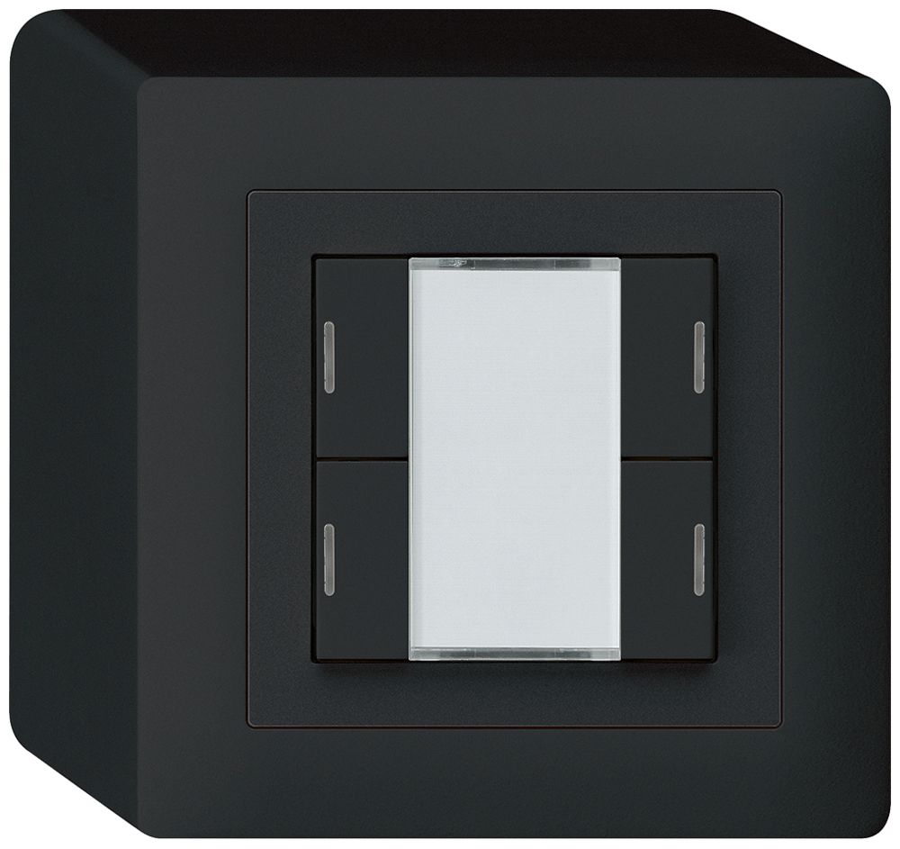 Poussoir AP kallysto KNX 4×noir LED RGB s/e-link