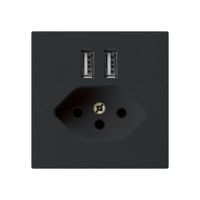 Prise 2×USB & T13 kallysto A 2400mA noir