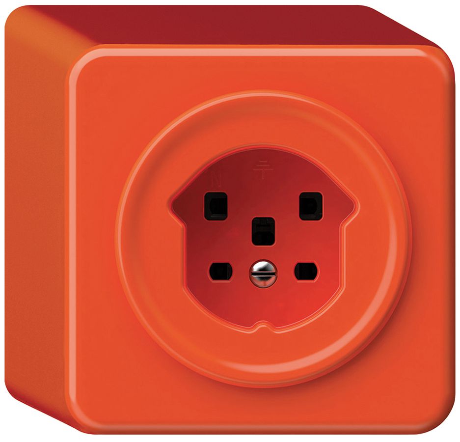 AP-Steckdose origin 1×Typ 25 16A 230V 88×88×54mm orange