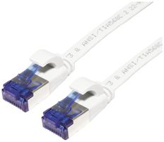 Patchkabel RJ45 VALUE Kat.6A U/FTP AWG32 PVC flach weiss 1m