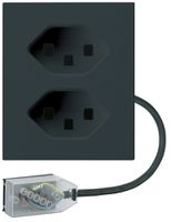 Presa INS 2×tipo 23 Hager FLF per cavo piatto Technofil L1 nero