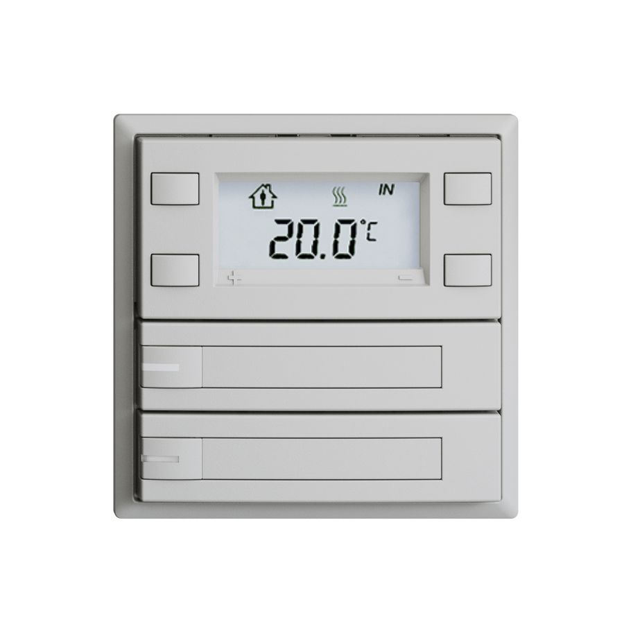 UP-RTH-Taster KNX 2-fach EDIZIOdue F hellgrau, mit Papier+LED RGB