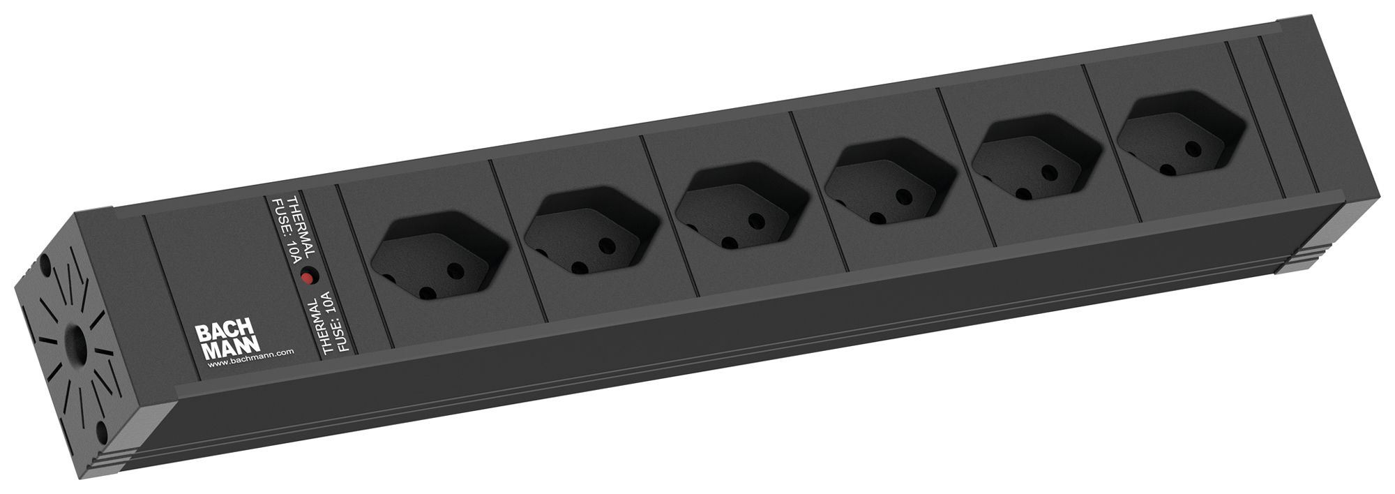 Steckdosenleiste BACHMANN 6×T13 2m schwarz