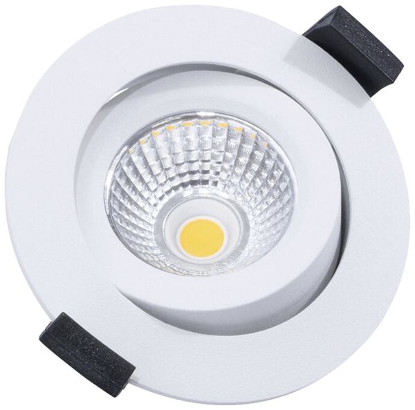 Downlight LED DOTLUX CIRCLEminidim 6W 580lm 3000K IP44 38° VAR Ø85mm blanc