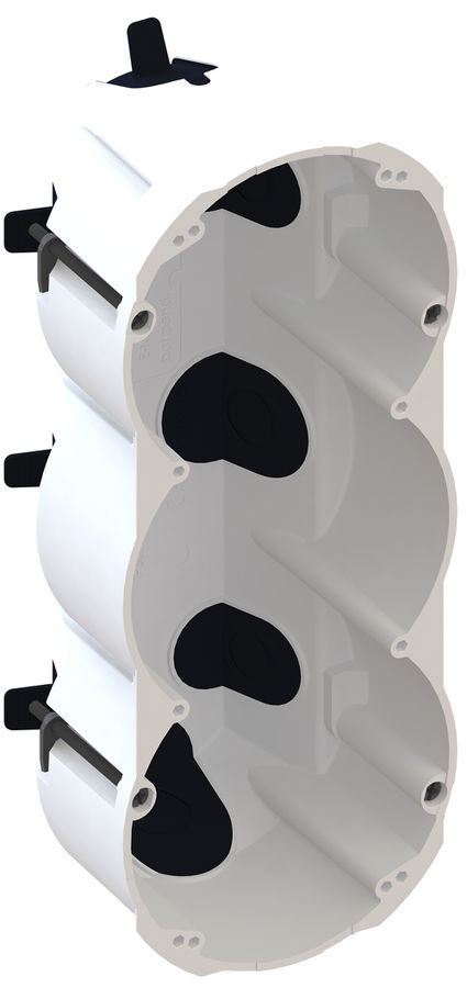 Hohlwanddose AGRO Quickbox ECON Pro, 3×1 Ø83mm luftdicht weiss