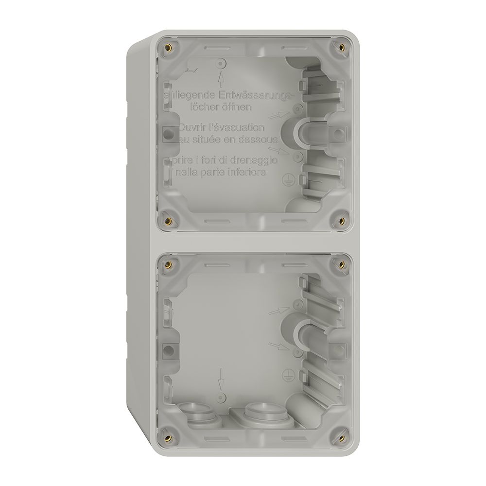 Partie inférieure de boîtier NAP NEVO, 2×1, a.joint, H=54mm, 3×M20, 187×87mm,grc