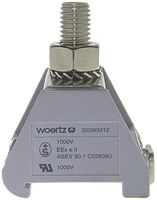 Borne de passage joignable Woertz 240mm² 380A 750V boulon 1×1 rail DIN 35mm gr