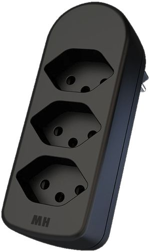 Mehrfach-Stecker MAX HAURI ADAPT SPLIT 10A 3×T13 schwarz