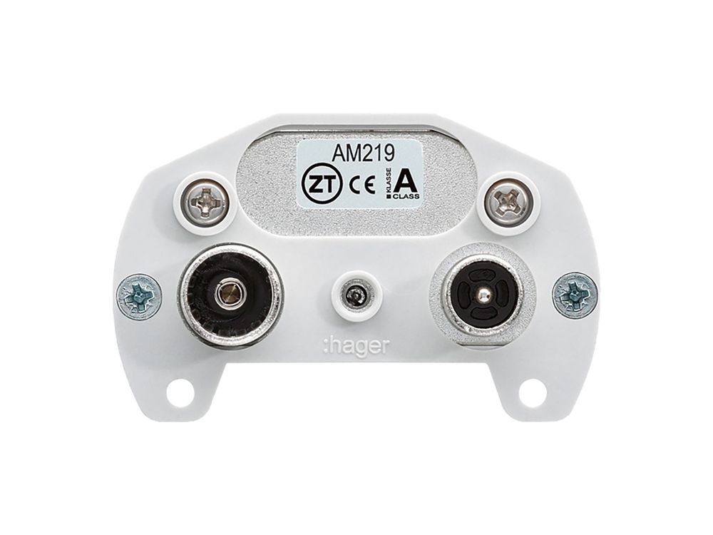 Intérieur pour prise antenne Hager R/TV montage E 19dB 2GHz