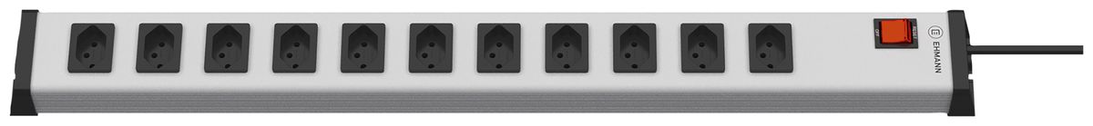 Prise multiple Steffen EHMANN 11×T13 10A 250V 3m matière synthétique gris