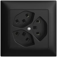 UP-Steckdose 3×T23 16A EDIZIOdue schwarz, mit Steckklemmen